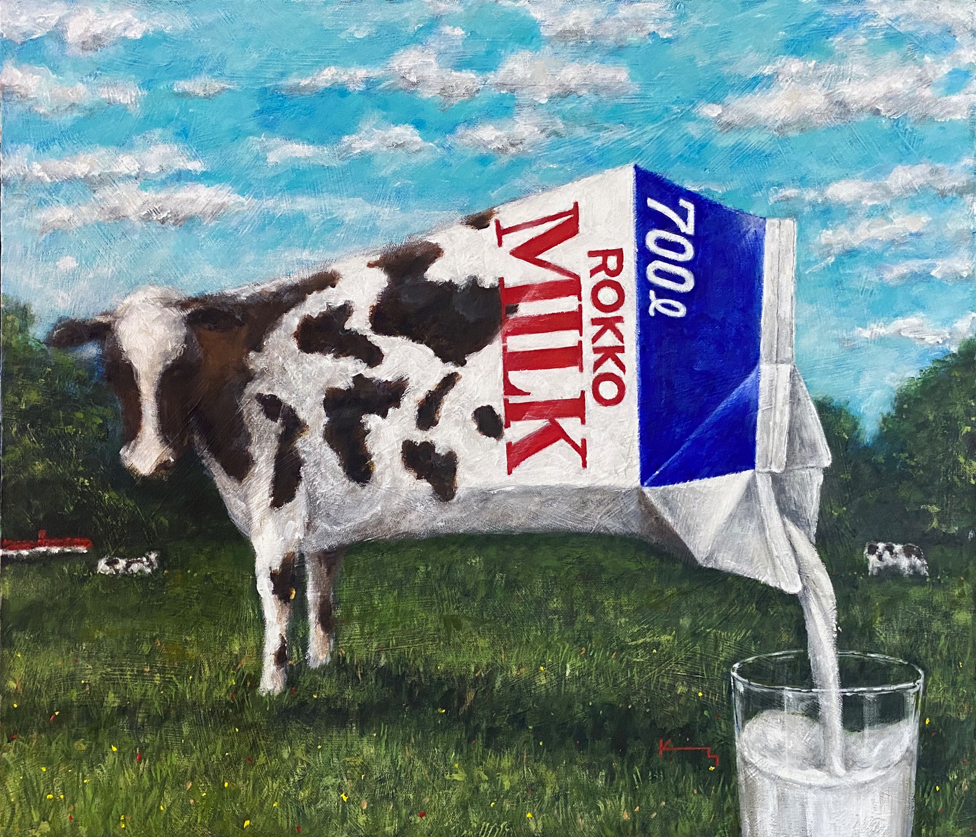 ローソンの牛のアート Amazon.co.jp: B BLINGBLING 牛の絵 壁の装飾キャンバス:カラフルな牛